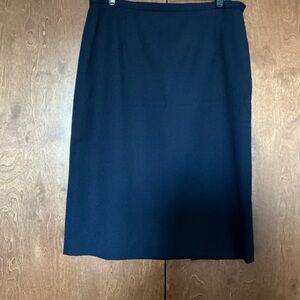 Vintage Pendleton 100% Virgin Wool Navy Blue A-Line Skirt Size 12 Capsule Career